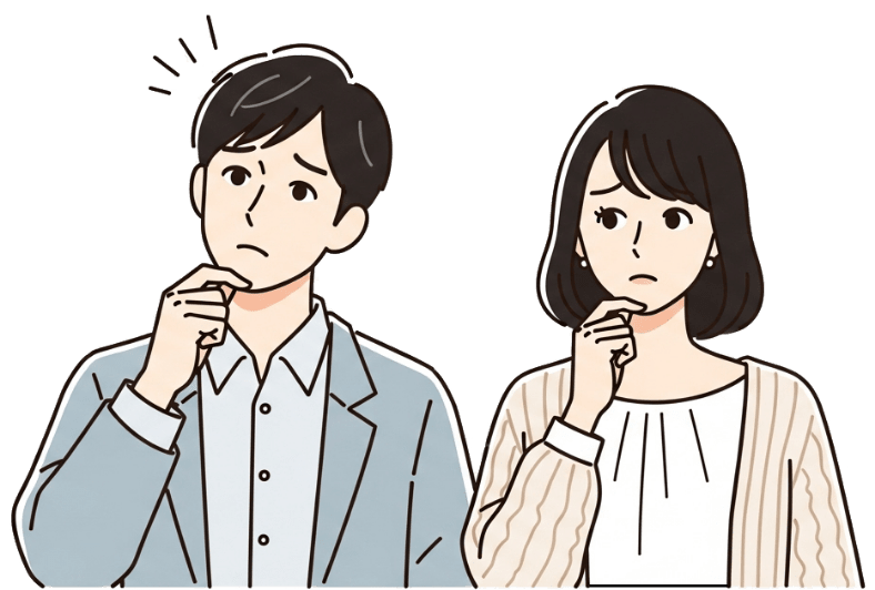 悩みを持つ男性女性